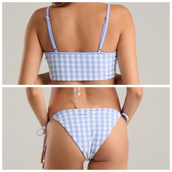 2/$25-Quintsoul Gingham Bikini Size Small NWOT Reversible Cami Top & Low Rise - Picture 2 of 13